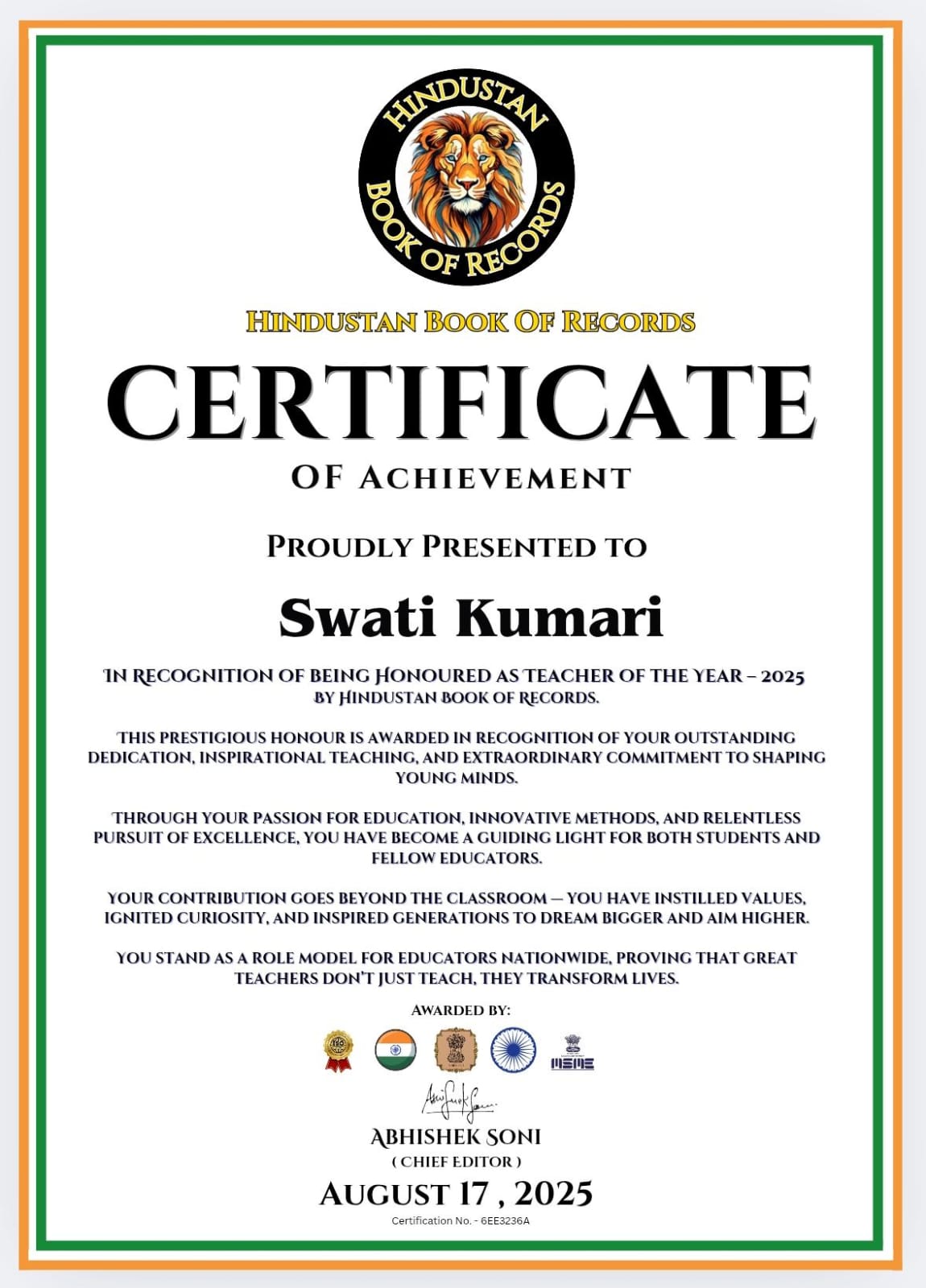 Award Recognition