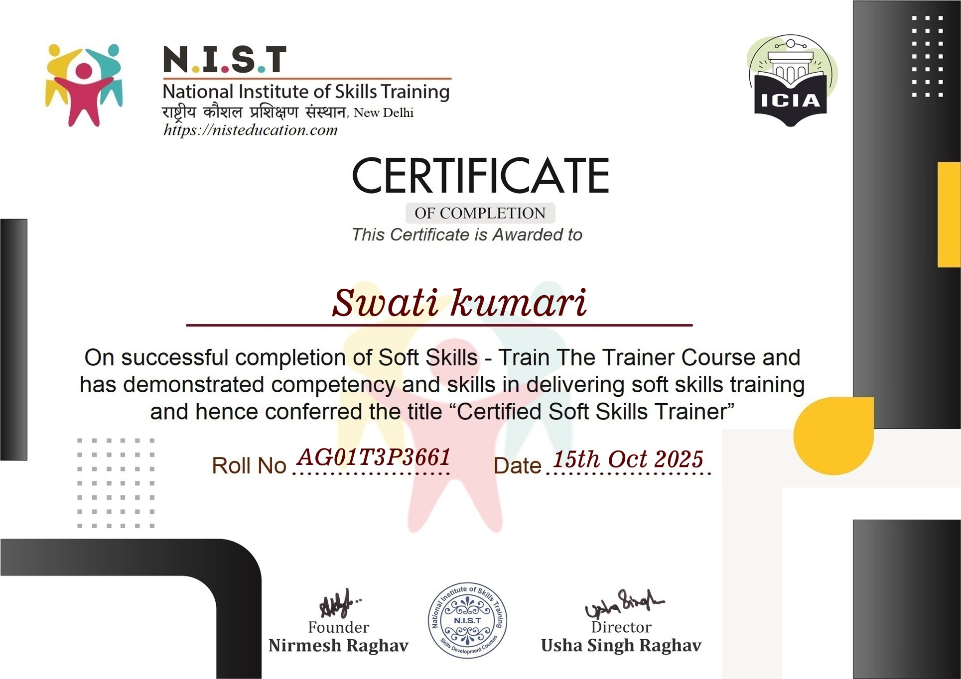 Certificate Title